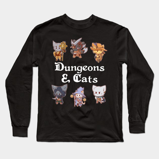 Dungeons & Cats Long Sleeve T-Shirt by MimicGaming